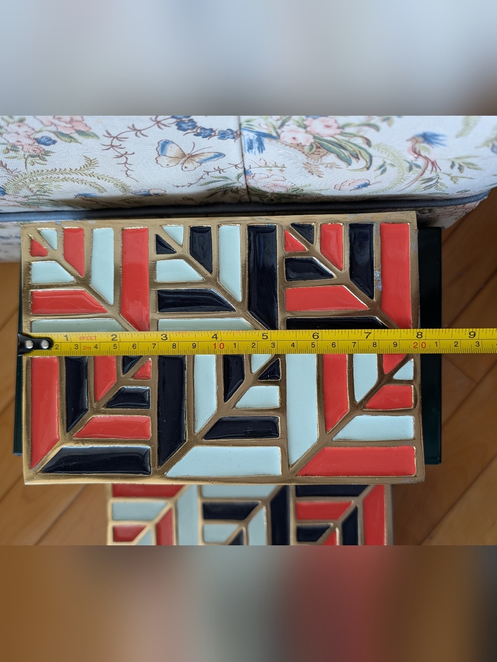 Vtg Brass & Enamel Large Nesting Boxes - Picture 12 of 16